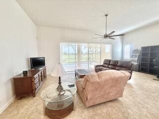 344 NW Stratford Ln, Port Saint Lucie, FL 34983 - living room featuring a ceiling fan