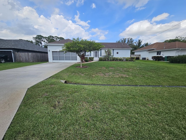3817 SW Cheribon St, Port Saint Lucie, FL 34953 - ranch-style house with driveway, an attached garage, and stucco siding