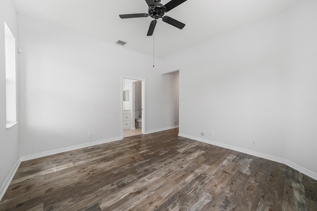 5554 Boynton Gardens Dr, Boynton Beach, FL 33437 - spare room featuring ceiling fan, wood finished floors, and baseboards