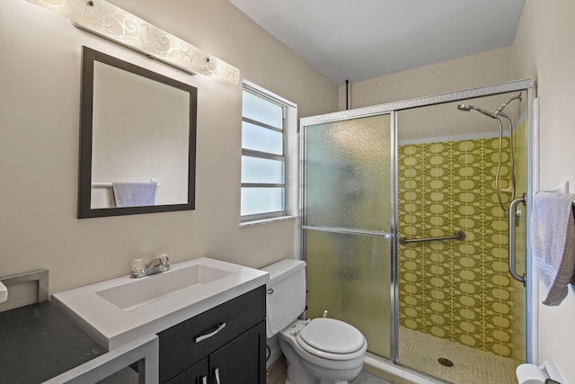 6506 Kings Hwy, Fort Pierce, FL 34951 - bathroom featuring toilet, a shower stall, and vanity