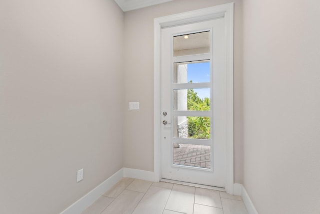 6825 Pointe Of Woods Dr, West Palm Beach, FL 33413 - doorway to outside featuring baseboards and light tile patterned floors