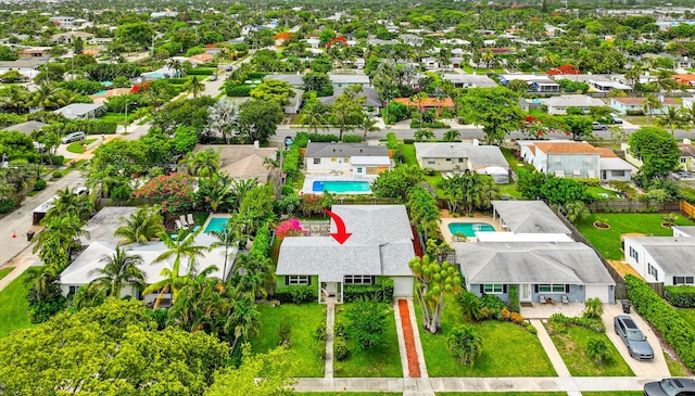 320 Summa St, West Palm Beach, FL 33405 - aerial perspective of suburban area with a pool
