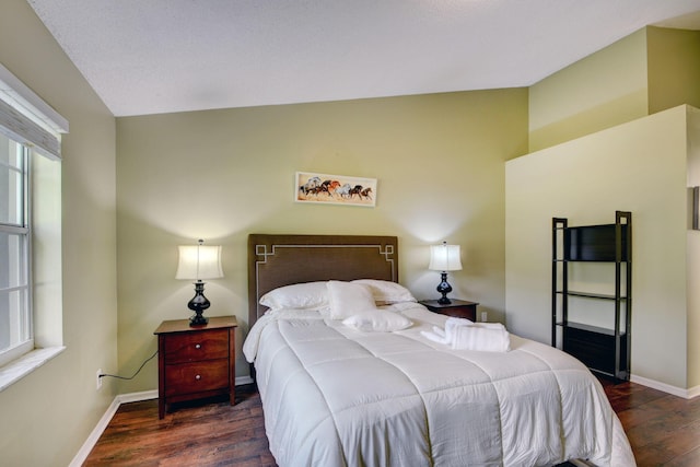 13134 Quiet Woods Rd Unit A, Wellington, FL 33414 - bedroom with wood finished floors, lofted ceiling, and baseboards