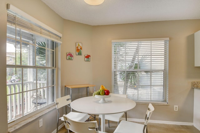 13134 Quiet Woods Rd Unit A, Wellington, FL 33414 - dining area with plenty of natural light, baseboards, and a textured ceiling