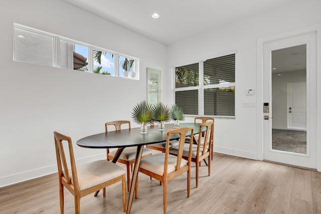 13330 Machiavelli Way, Palm Beach Gardens, FL 33418 - dining area with light wood-style floors, baseboards, and recessed lighting