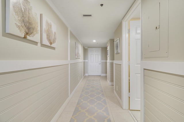 275 Palm Ave Unit A406, Jupiter, FL 33477 - hall featuring electric panel, light tile patterned flooring, and recessed lighting