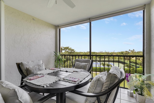 275 Palm Ave Unit A406, Jupiter, FL 33477 - sunroom / solarium featuring a ceiling fan
