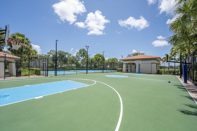 1439 Barlow Ct, Palm Beach Gardens, FL 33410 - view of sport court featuring a tennis court and community basketball court