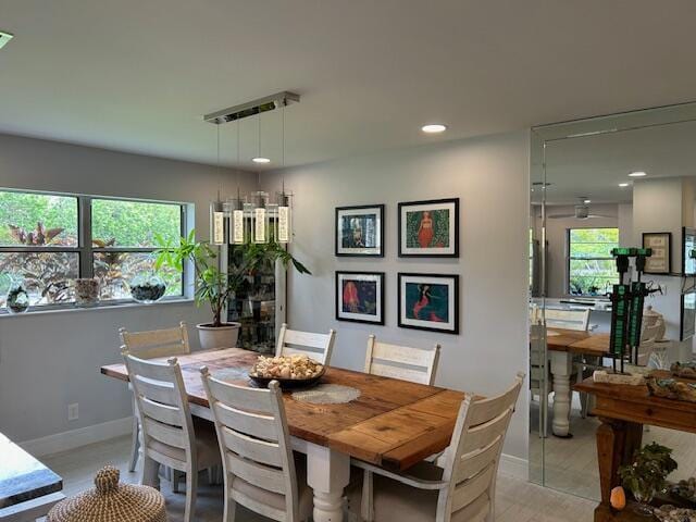 100 Lake Terry Dr, West Palm Beach, FL 33411 - dining space featuring recessed lighting and baseboards