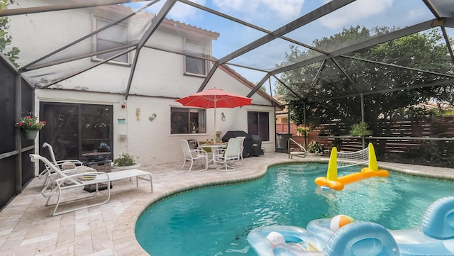 21596 Magdalena Ter, Boca Raton, FL 33433 - view of pool featuring a patio area, a lanai, and grilling area