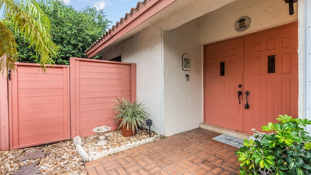 21596 Magdalena Ter, Boca Raton, FL 33433 - entrance to property with stucco siding and a tile roof