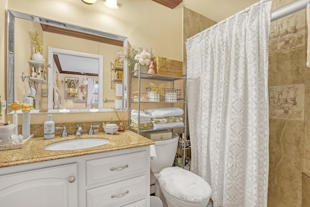 5780 W Fernley Dr Unit 101, West Palm Beach, FL 33415 - bathroom with vanity, toilet, and a tile shower