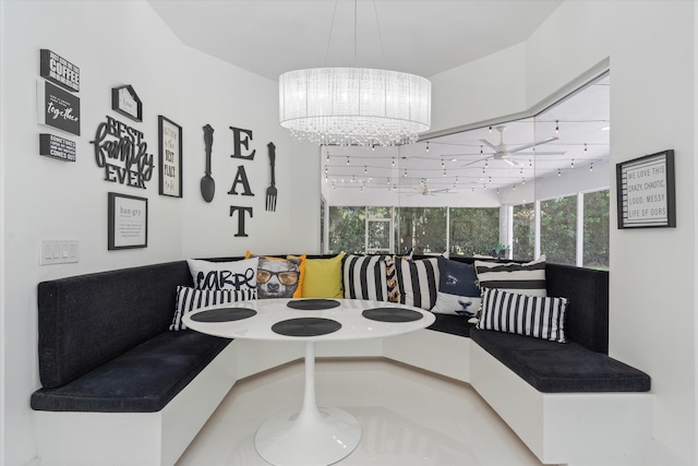 8076 Twin Lake Dr, Boca Raton, FL 33496 - dining area featuring breakfast area and ceiling fan