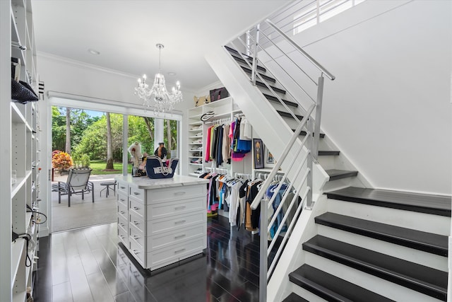 8076 Twin Lake Dr, Boca Raton, FL 33496 - spacious closet featuring a chandelier