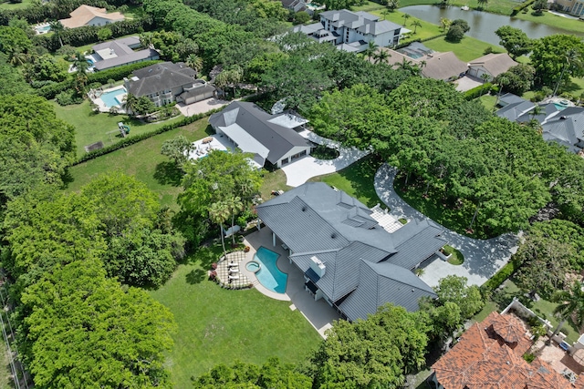8076 Twin Lake Dr, Boca Raton, FL 33496 - aerial perspective of suburban area featuring a pool and a large body of water