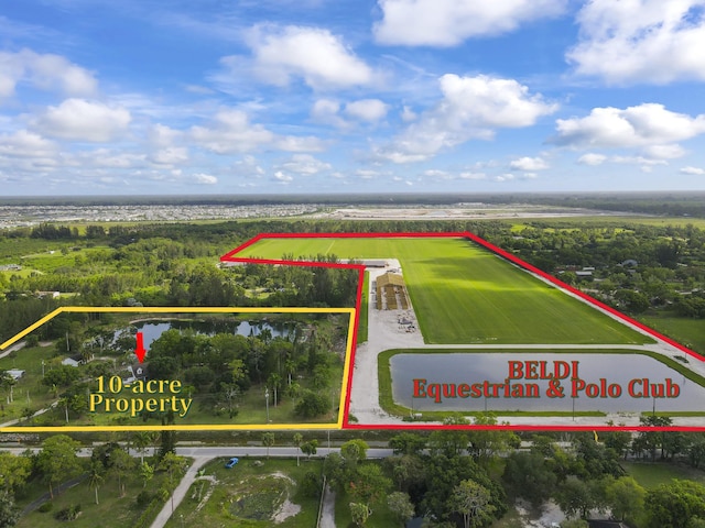 14685 40th St N, Loxahatchee Groves, FL 33470 - aerial view of property's location featuring property parcel outlined