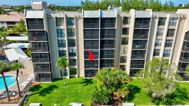 22 Royal Palm Way Unit 205, Boca Raton, FL 33432 - view of apartment building / complex with a community pool