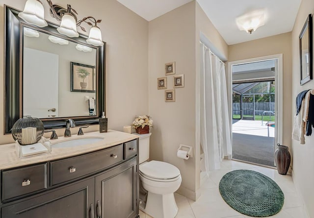 1500 Chapparel Way, Wellington, FL 33414 - full bathroom featuring vanity, tile patterned flooring, and a shower with curtain