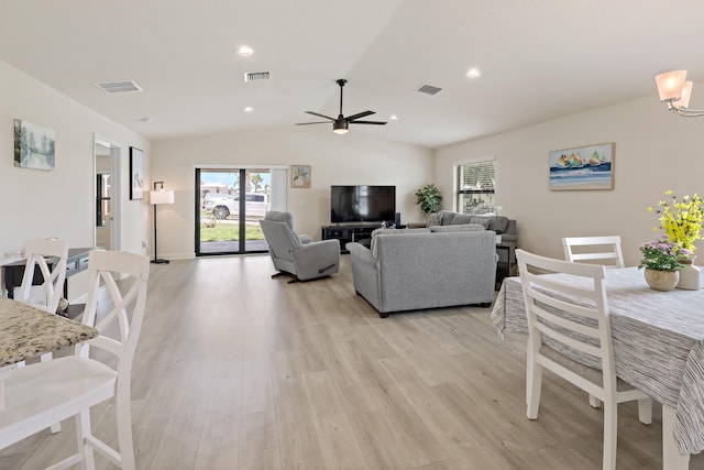 2 Tosca, Fort Pierce, FL 34951 - living room with plenty of natural light, lofted ceiling, light wood finished floors, and ceiling fan