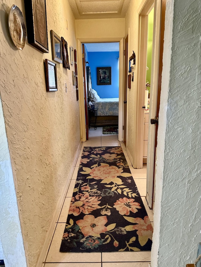 3595 SW 19th St, Okeechobee, FL 34974 - hall with a textured wall and attic access