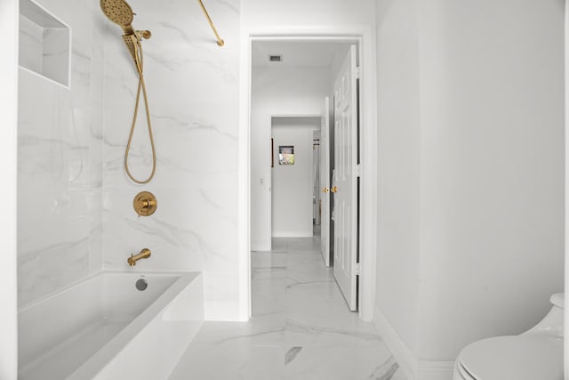 1680 SW 16th St, Boca Raton, FL 33486 - full bathroom featuring marble tiled flooring and  shower combination