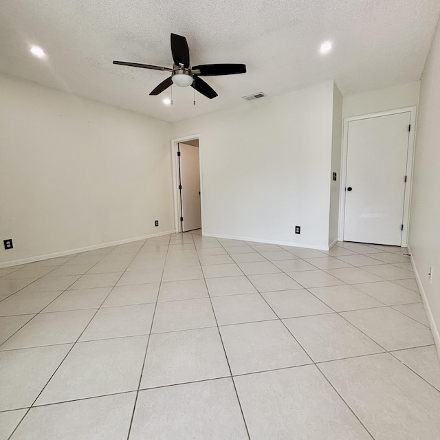 727 Sunny Pine Way Unit H, Greenacres, FL 33415 - unfurnished room with recessed lighting, a textured ceiling, a ceiling fan, baseboards, and light tile patterned floors