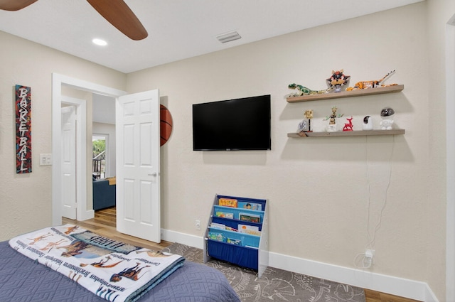 11080 Lakeaire Cir, Boca Raton, FL 33498 - bedroom with baseboards, a ceiling fan, and recessed lighting