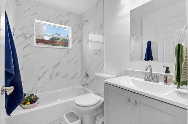 11080 Lakeaire Cir, Boca Raton, FL 33498 - bathroom featuring vanity, toilet, and washtub / shower combination
