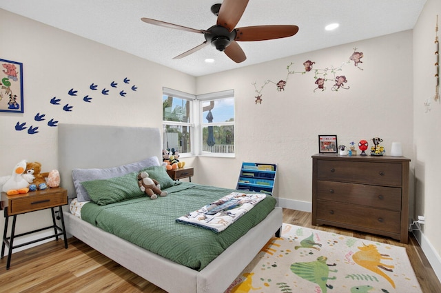 11080 Lakeaire Cir, Boca Raton, FL 33498 - bedroom with wood finished floors, baseboards, recessed lighting, and ceiling fan