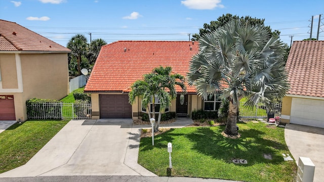 11080 Lakeaire Cir, Boca Raton, FL 33498 - view of front facade featuring a tiled roof, stucco siding, and driveway