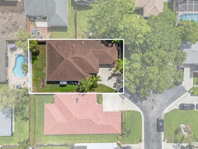 13277 Opal Ln, Wellington, FL 33414 - aerial overview of property's location with property parcel outlined and a pool