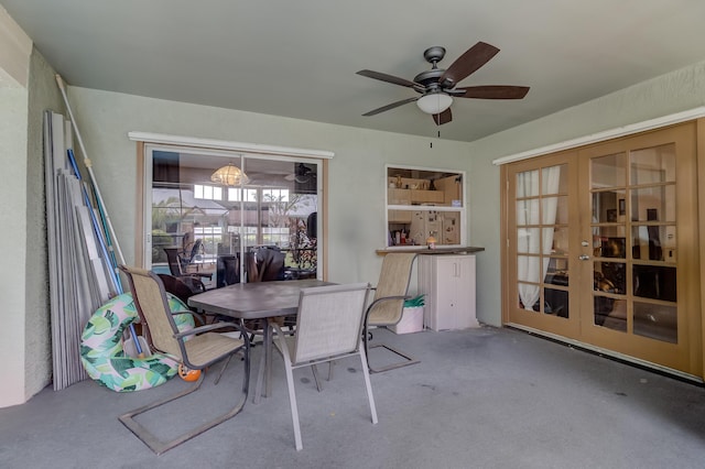 3892 SW Jablo St, Port Saint Lucie, FL 34953 - dining space with a ceiling fan and french doors