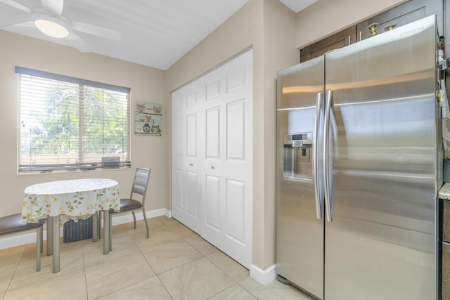14375 Strathmore Ln Unit 306, Delray Beach, FL 33446 - dining space with ceiling fan and light tile patterned floors