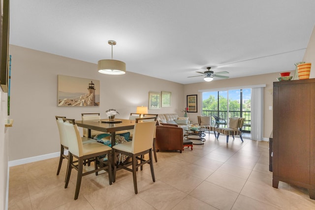 14375 Strathmore Ln Unit 306, Delray Beach, FL 33446 - dining area with a ceiling fan and light tile patterned floors