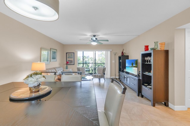 14375 Strathmore Ln Unit 306, Delray Beach, FL 33446 - living room with ceiling fan and light tile patterned floors