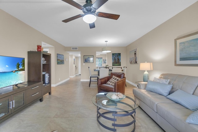 14375 Strathmore Ln Unit 306, Delray Beach, FL 33446 - living area featuring ceiling fan and baseboards
