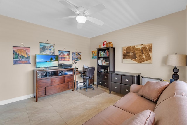 14375 Strathmore Ln Unit 306, Delray Beach, FL 33446 - home office featuring ceiling fan and baseboards