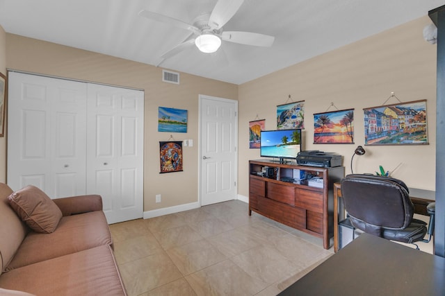 14375 Strathmore Ln Unit 306, Delray Beach, FL 33446 - office with ceiling fan and baseboards
