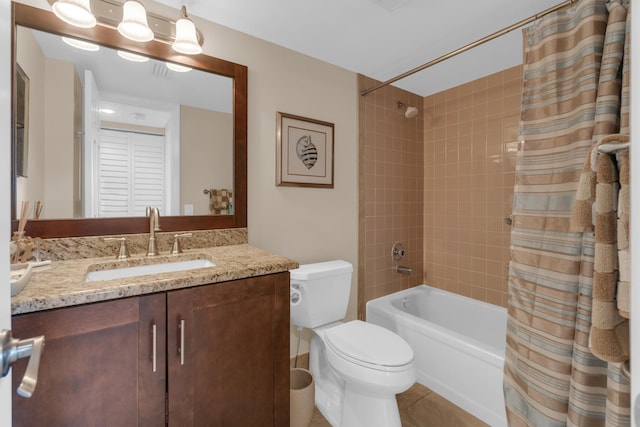 14375 Strathmore Ln Unit 306, Delray Beach, FL 33446 - bathroom with vanity, shower / bath combination with curtain, and tile patterned floors