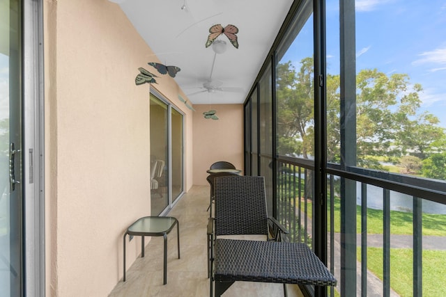 14375 Strathmore Ln Unit 306, Delray Beach, FL 33446 - sunroom / solarium featuring a ceiling fan