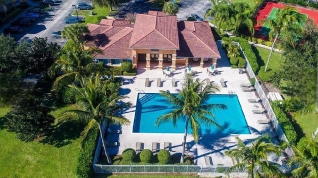 261 SW Palm Dr Unit 205, Port Saint Lucie, FL 34986 - aerial view of property and surrounding area with a pool