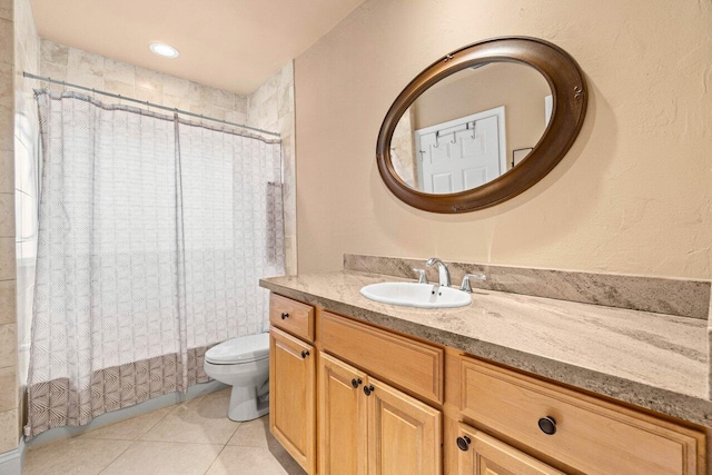 9556 E Lake Dr, Boca Raton, FL 33434 - bathroom featuring vanity, tile patterned floors, and shower / bath combo with shower curtain