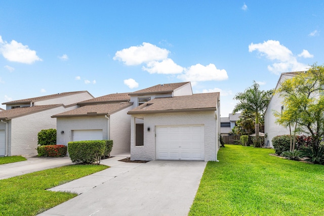 6734 Canary Palm Cir, Boca Raton, FL 33433 - traditional-style home featuring stucco siding, a front yard, concrete driveway, and an attached garage