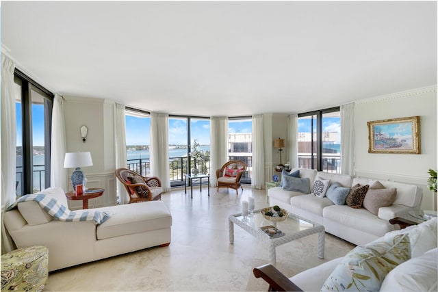 19850 Beach Rd Unit 8D, Jupiter, FL 33469 - living room with a wall of windows and a water view