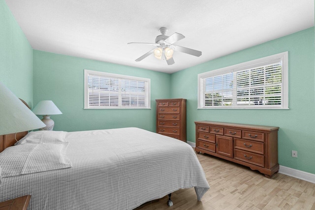 2070 NE 27th St, Lighthouse Point, FL 33064 - bedroom featuring light wood-style floors and ceiling fan