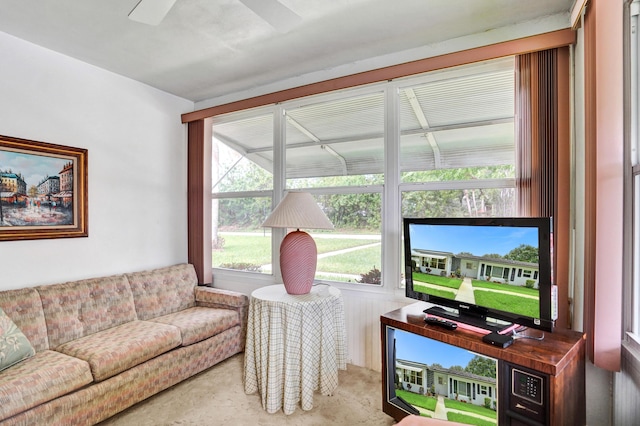 505 High Point Blvd N Unit A, Delray Beach, FL 33445 - living room featuring ceiling fan