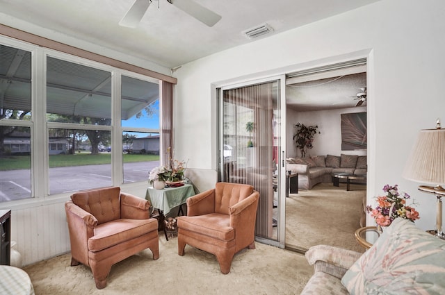 505 High Point Blvd N Unit A, Delray Beach, FL 33445 - living area with carpet flooring and a ceiling fan