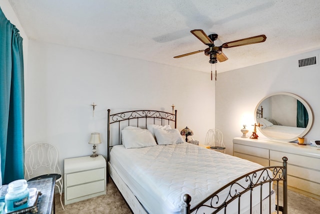 505 High Point Blvd N Unit A, Delray Beach, FL 33445 - bedroom featuring light carpet, ceiling fan, and a textured ceiling