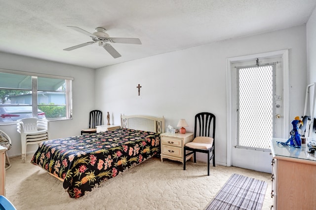 505 High Point Blvd N Unit A, Delray Beach, FL 33445 - bedroom with carpet, ceiling fan, and a textured ceiling
