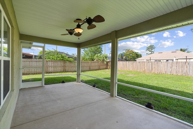 3650 SW Parsons St, Port Saint Lucie, FL 34953 - unfurnished sunroom with ceiling fan
